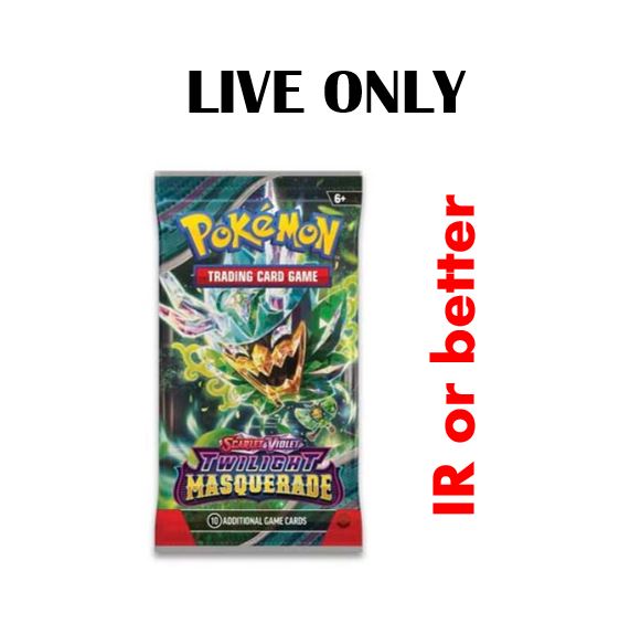 Twilight Masquerade Pack, IR+ (No min.): LIVE ONLY, Pokemon Booster Cards